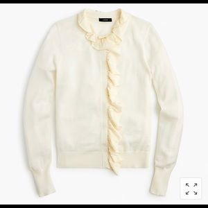J.Crew Merino wool ruffled cardigan